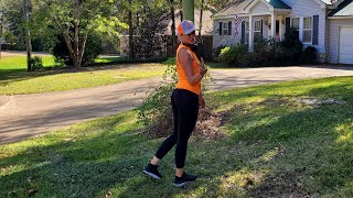 Mulching Leaves with the Hottest Woman in Lawn Care!!!