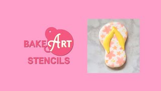 Summer Flower Flip-Flop Cookie: How to Decorate with Stencils