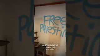 ASMR Free Palestine in Abandoned house #asmr #graffiti #relax #asmrtriggers #trending #art