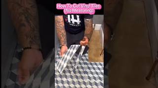 How To Cut Vinyl Tiles (No Measuring) #asmr #diy #shorts @homeimprovements