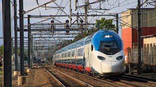 Amtrak’s Avelia Liberty through Readville Station. (Trainset No.4)