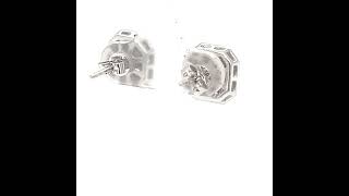 18ct White Gold 0.75ct Square Cut Diamond Earrings