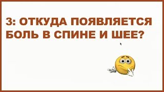 Боли в шее и спине!  Откуда появляется боль.