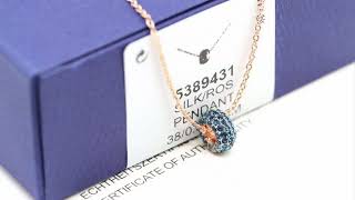 Swarovski single ring blue diamond transfer bead collarbone necklace