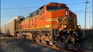 Solo BNSF 4460 H2 Dash 9 w/ Nice K3LA Leads Empty Auto Train