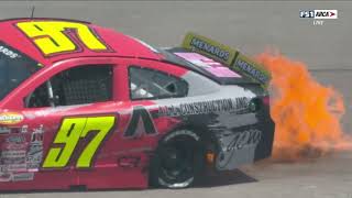 AMBER BALCAEN CRASH - 2023 DAWN 150 ARCA MERNARDS SERIES AT KANSAS