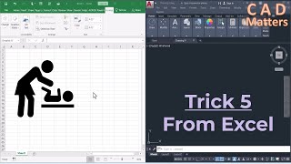 Trick5 -  From excel to AutoCAD     ترك 5 - من الاكسيل الي الاوتوكاد