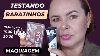 TESTANDO MAQUIAGEM COM PRODUTOS BARATINHOS, MAQUIAGEM COMPLETA, PASSO A PASSO MAKE SIMPLES