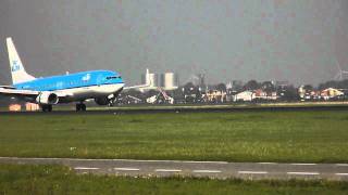 KLM Boeing 737-800 landing Amsterdam Schiphol - 2