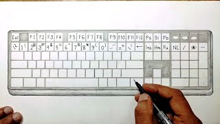 Easy keyboard drawing tutorial/ How to draw keyboard