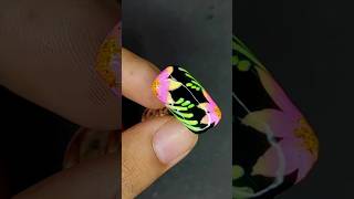 flowers 🌸 design used colourful neon powder 🌈✨#shorts #nailart #anshikamaurya