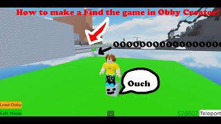 Invisible Juggernaut | How to make a Find The' game in Obby Creator