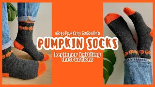 Pumpkin Socks -- Beginner Knitting Tutorial!