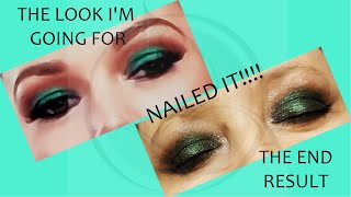 Dark green SMOKEY EYE makeup tutorial /  mineral vs mainstream makeup - two sisters doing makeup