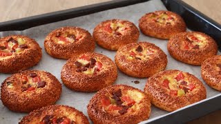 BÜTÜN TEPSİ ANINDA BİTTİ💯 Çıtır Çıtır Gevrek Pizza Lezzetinde Simit Poğaça Tarifi 😋