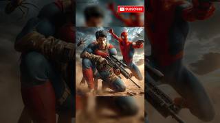 Spiderman and Superman true heroes serving their country😱 🥺💥#marvel #dc #shorts