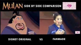 Mulan side by side comparison - Disney Original vs Fanmade | Mulan kid version