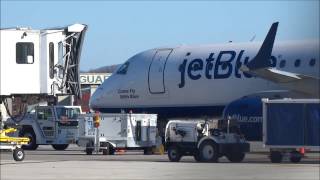 jetBlue Embraer E-190 | Close-up Ground Operations and Push-back