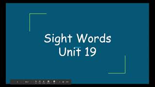 Sight Words Unit 19