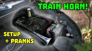 I put a train horn in my car and pranked my friends with it! $30 kit