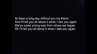 See you again - wiz khalifa ft. Charlie puth - lyrics