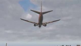 x-plane 737 IRS Failure- Visual crosswind landing