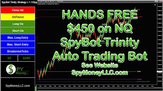 $450 on NQ using SpyBot Trinity Auto Trading Bot on NinjaTrader 8