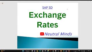 SAP SD Exchange Rates in Sales order and Billing document