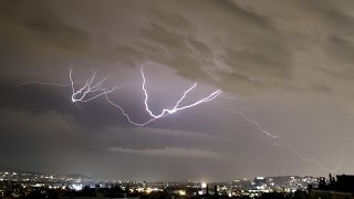 Time-lapse of electrical storm over Athens Sept - 21st 2016 4K