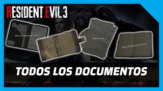 LOCALIZACIÓN de TODOS LOS DOCUMENTOS para el Trofeo/Logro/Merito DOCTORADO en Resident Evil 3 Remake