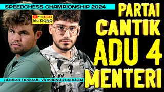 partai catur CANTIK adu 4 Menteri | Magnus Carlsen vs Alireza firouzja #speedchessparis2024