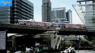 Bangkok Thailand BTS skytrain at Chong Nonsi cruve