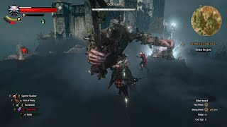 Geralt VS Cloud Giant - Boss Fight - The Witcher 3 Blood And Wine - 1080P 60FPS - Ultra Settings