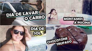 APROVEITAMOS O DIA DE SOL | MONTAMOS A PISCINA | FAZENDO ALMOÇO| ABRI O CHOCOTONE TRUFADO