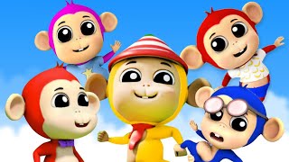 Five Little Monkeys, Number Song and Preschool Rhyme for Children