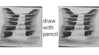 easiest waterfall drawing