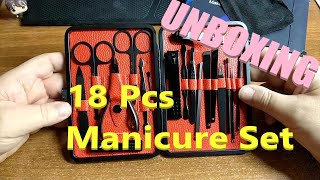 Ιδανικό για δώρο // 18 PCs Stainless Steel Manicure Set - UNBOXING (by Banggood)