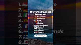 World's strongest passports #strongestpassport #worldstrongestpassports #passport #singapore🇸🇬