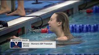 ACC SWIM DIVE : GRETCHEN WALSH NEW AMERICAN & NCAA RECORD 50FREE (UNDERWATER 🤩)