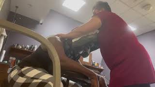 Getting my first massage at the terminal #pittstonterminal #viralvideo #fypシ゚viral