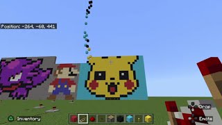 "Mario and Pikachu" making sand art live in Minecraft