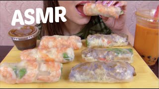 ASMR Spring rolls (Whispering) | Eating Sounds | EatWithJas91