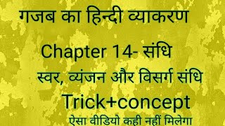 Chapter 14 - संधि (स्वर, व्यंजन और विसर्ग) trick +concept