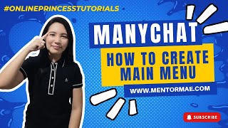 How to Create Main Menu in Manychat  | Tagalog