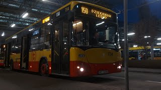 odjazd Jelcza M121 #734 z Metro Młociny.