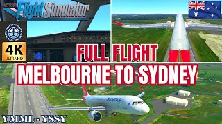 Melbourne to Sydney Full Flight | Qantas Airways Airbus A320 | Cockpit+Tail+Outside Camera View