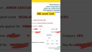 SBI Score card 🤭#ibps #sbi #bank #lic #trending #government #nicl #youtubeshorts