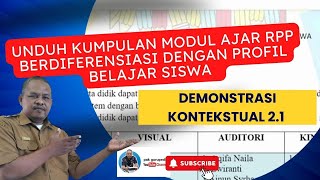 KUMPULAN MODUL AJAR / RPP BERDIFERENSIASI DENGAN PROFIL BELAJAR SISWA (DEMONSTRASI KONTEKSTUAL 2.1)