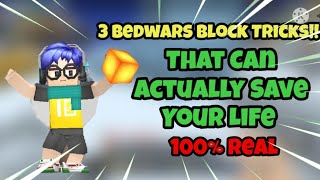 3 Bedwars Block Tricks✌ That Can Actually Save your Life!! Blockman go