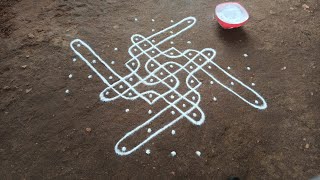 Creative trending kolam design | 10 x 4 dots kambi kolam | sikku Kolam | SathyaSelva Arts